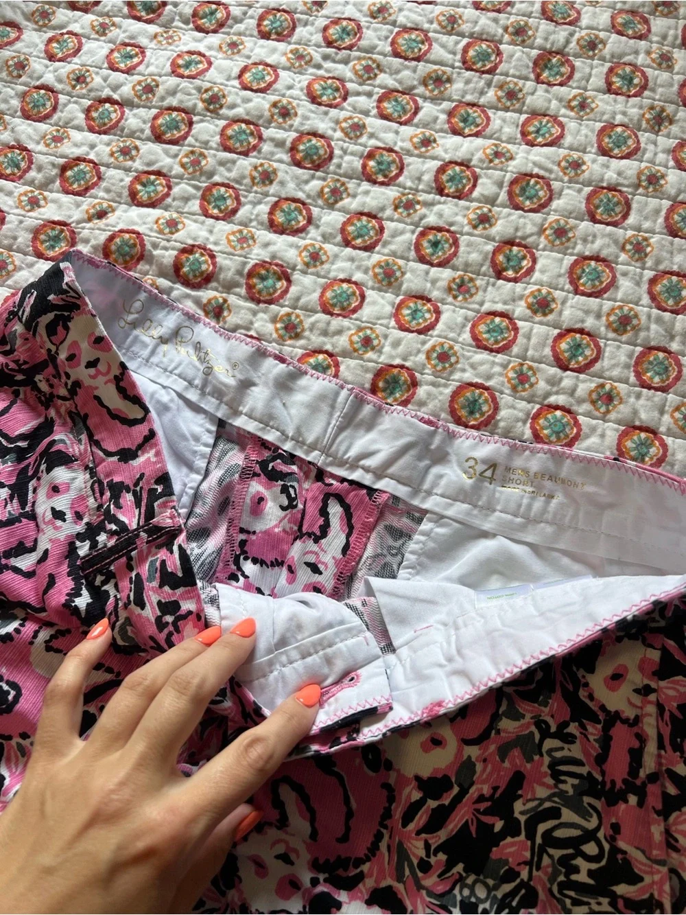 Men’s Lilly Pulitzer Hanging with my Boo Panda Beaumont Shorts size 34